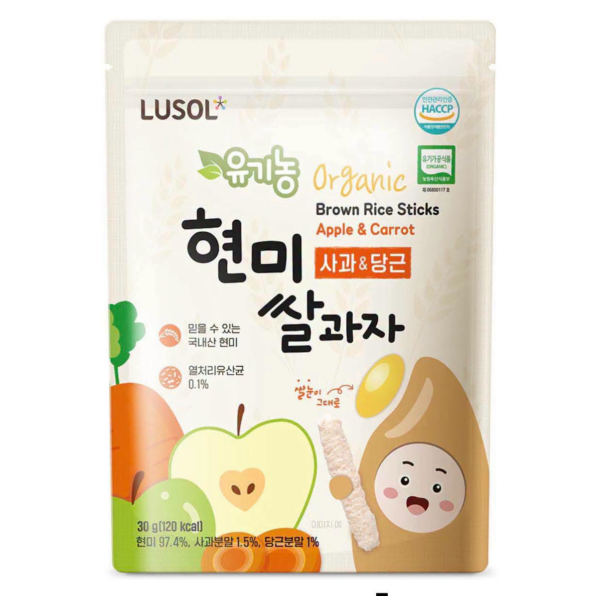 Lusol Brown Rice Sticks Apple & Carrot, Blueberry & Cheese 30g