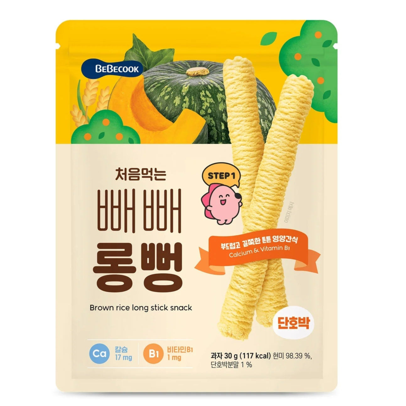 Bebecook Long Rice Stick Snacks Sweet Pumpkin 30g