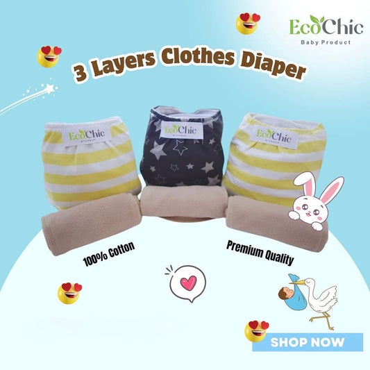 EcoChic 3 Layers Cloth Diaper