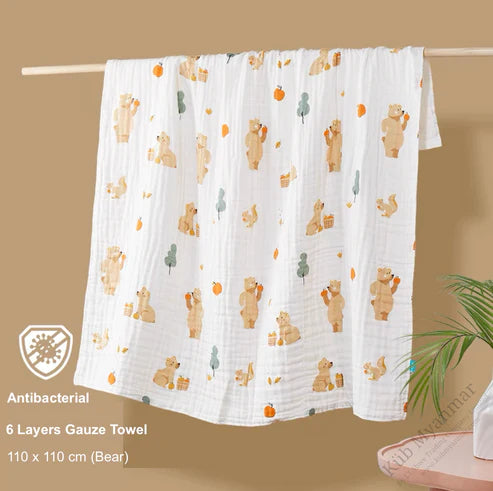Antibacterial 6 Layers Gauze Towel 90*90cm & 110*110cm