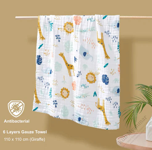 Antibacterial 6 Layers Gauze Towel 90*90cm & 110*110cm