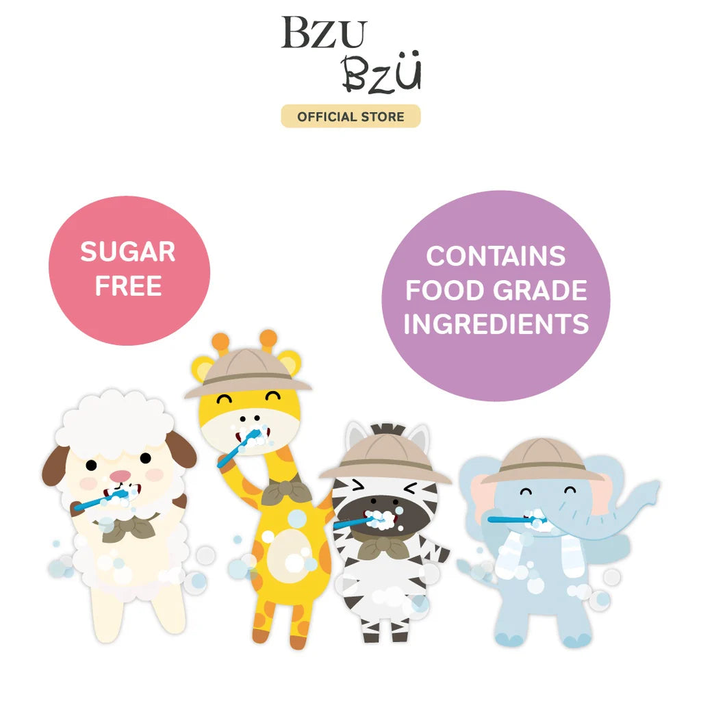 Bzu Bzu Kids Toothpaste with Fluoride Orange & Strawberry Flavour 50g 3Yr+
