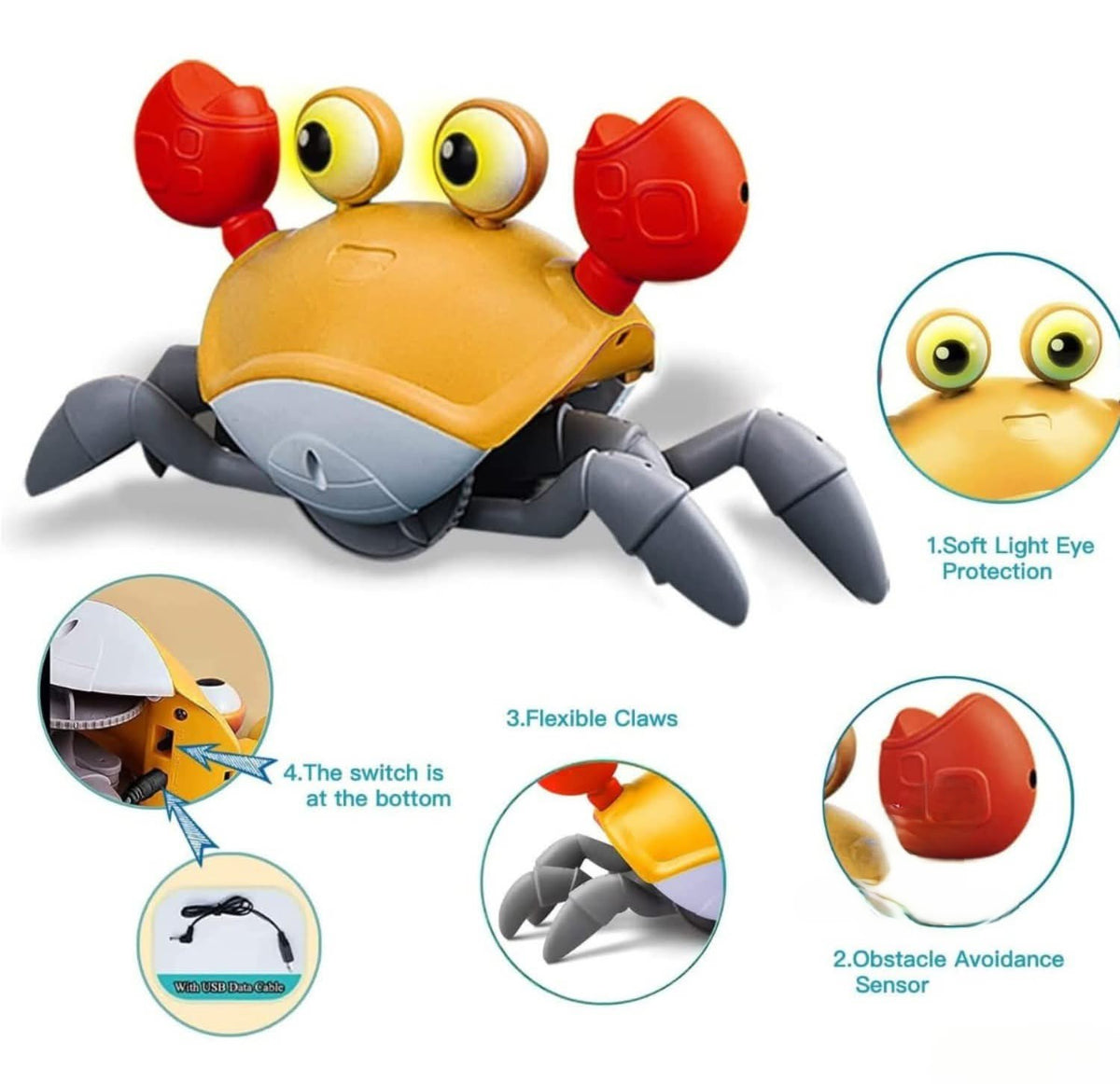 Happy Childhood Induction Electic Crab Toy