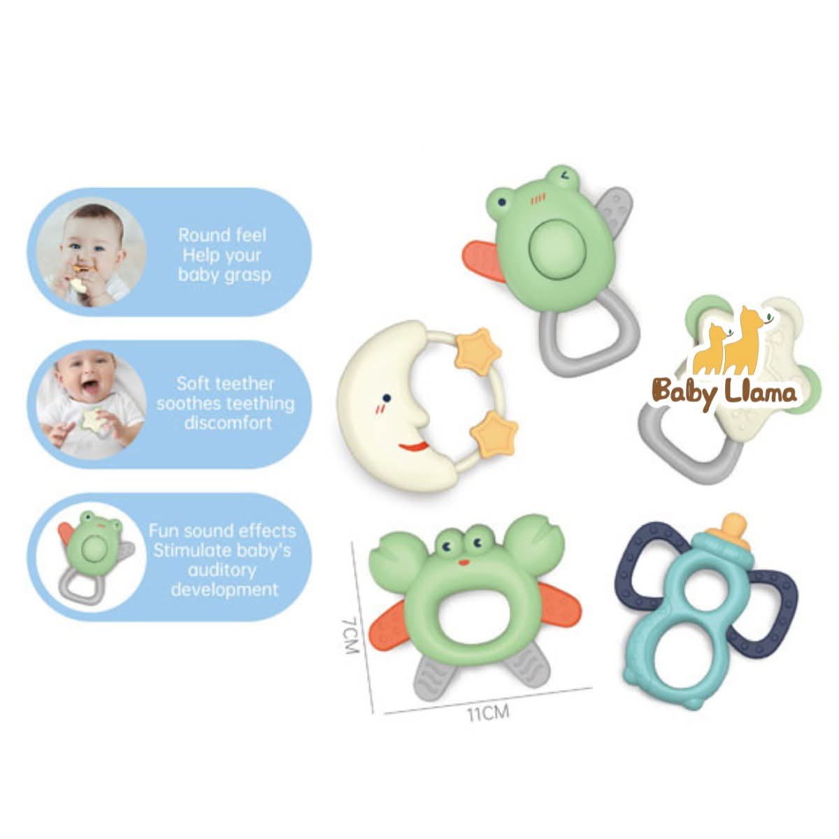 Youleen Baby Teether & Rattle Set