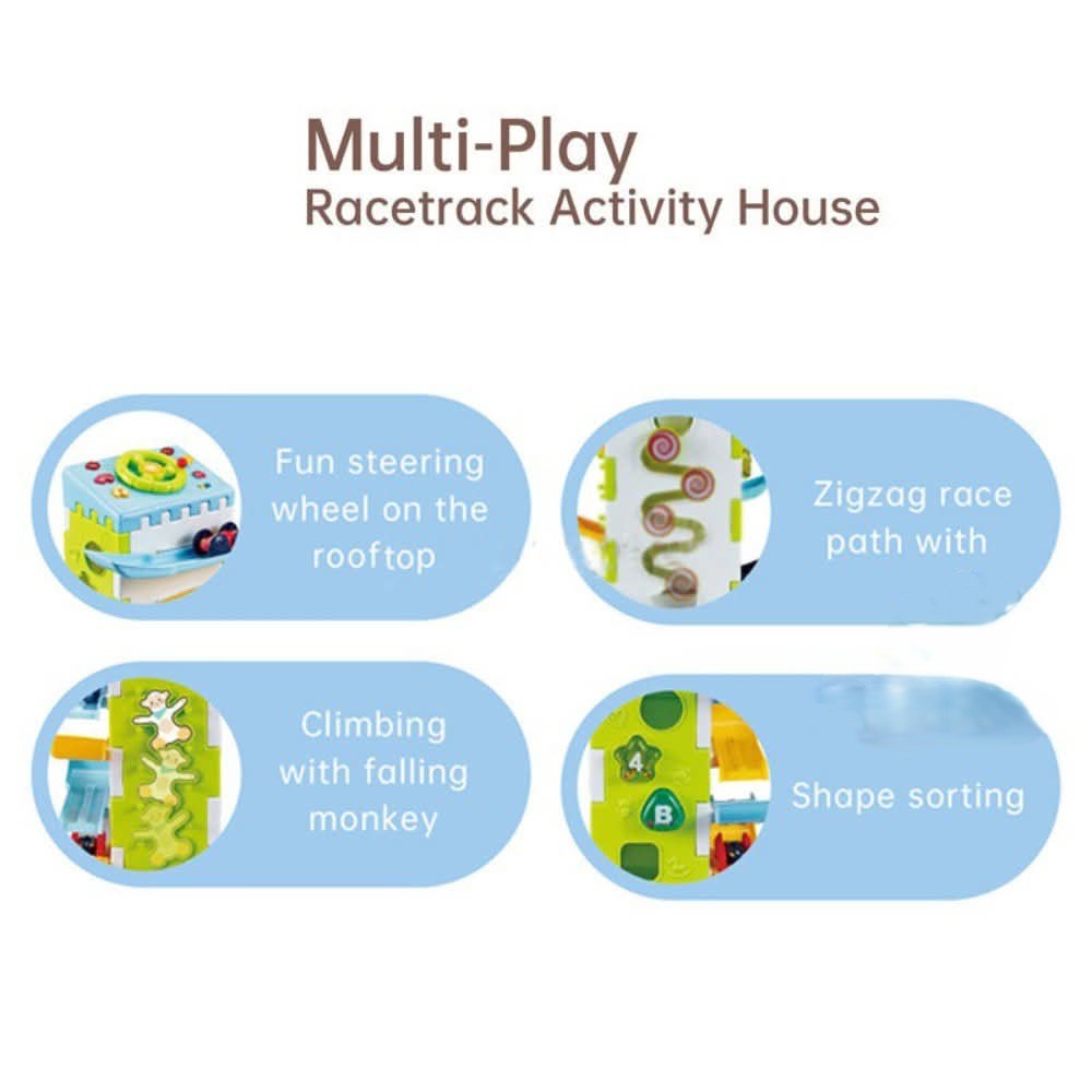 Youleen Multi-Play Racetrack Activity House Toy