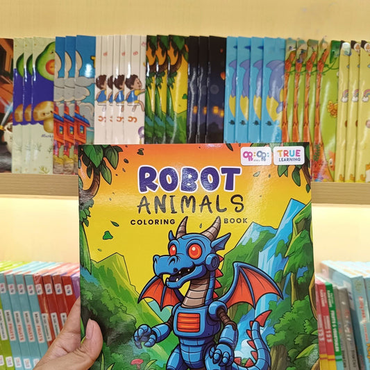 True Learning Coloring Book Robot Animals