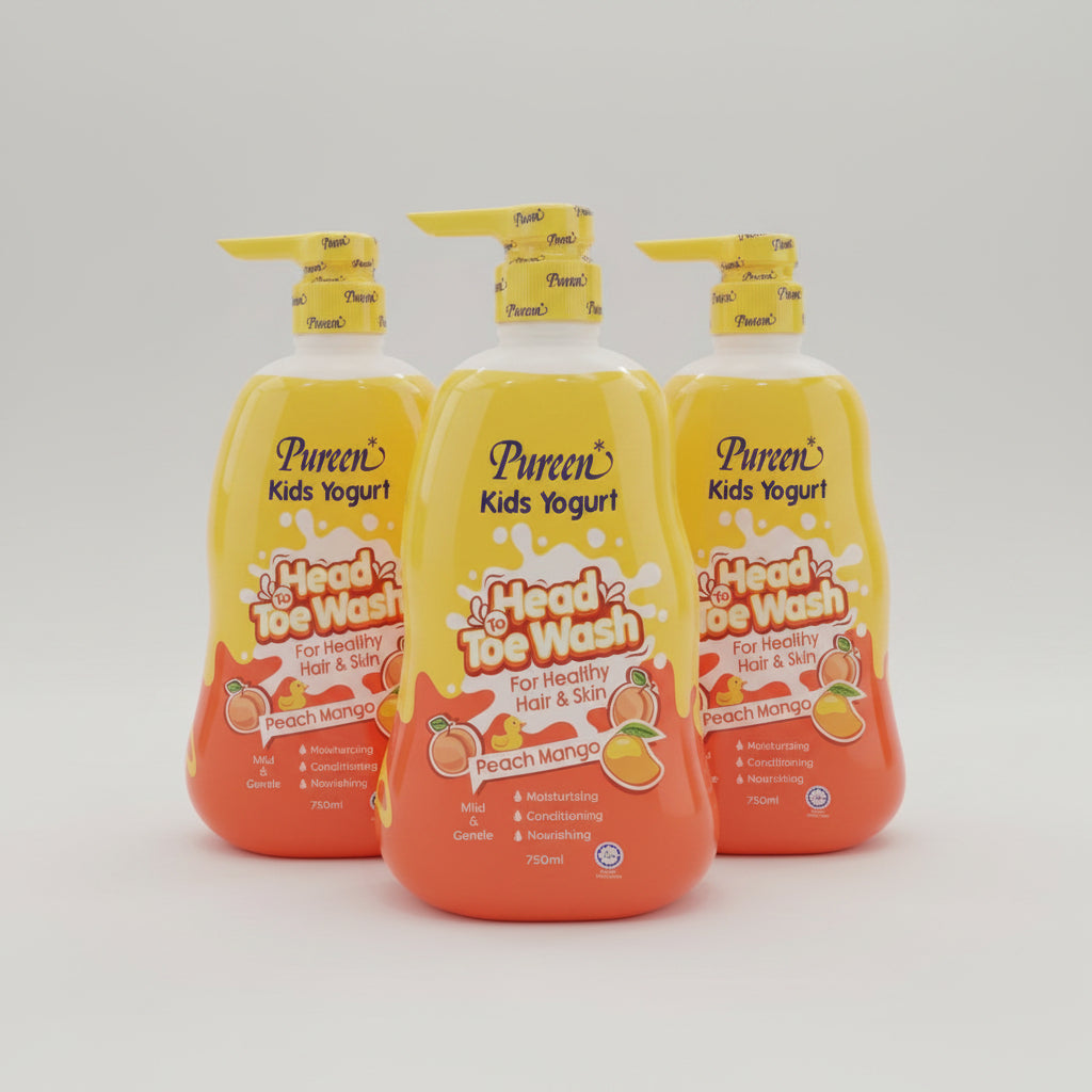 Pureen Kids Yogurt Head To Toe Wash 750ml