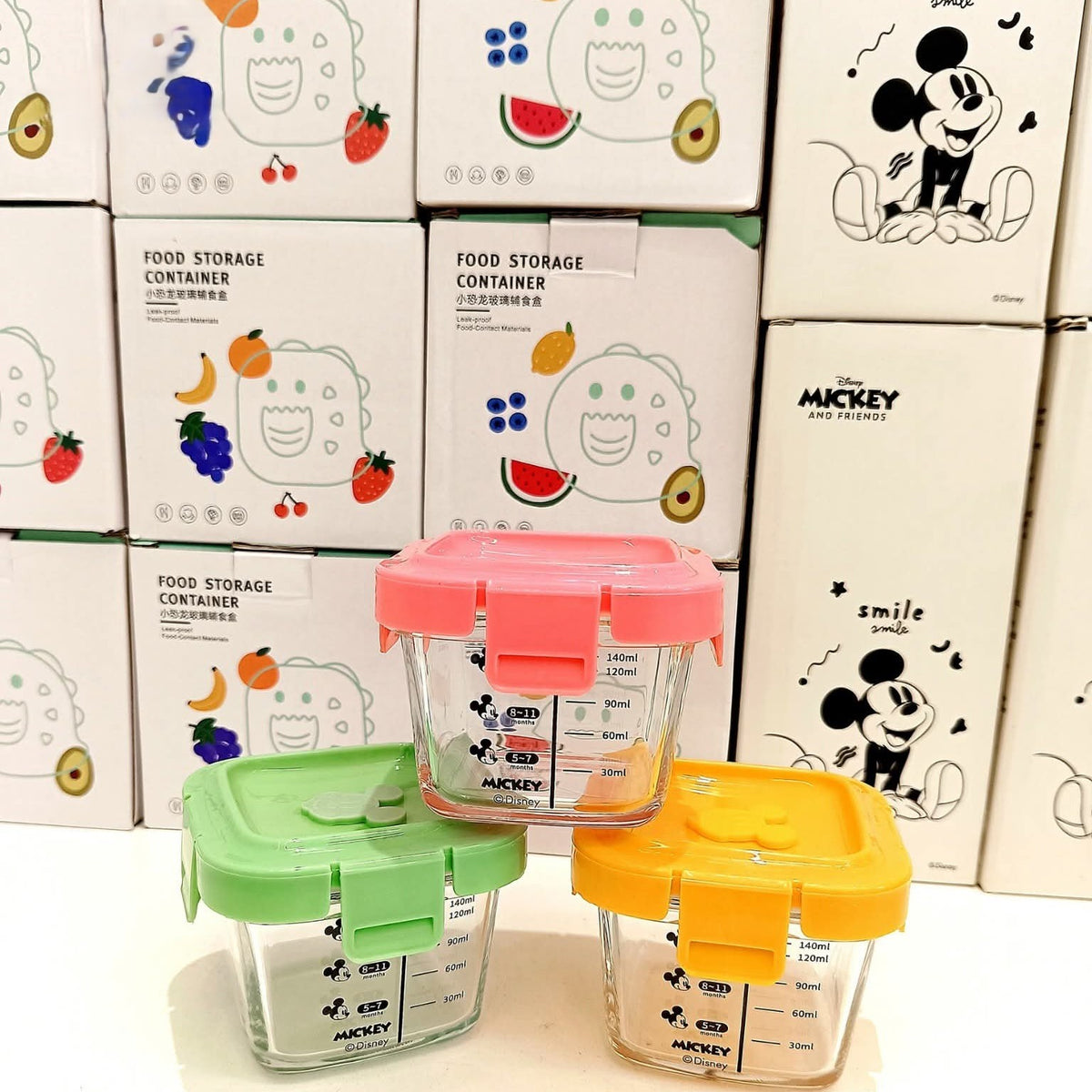 Mickey Family Series Baby Food Box 140ml 3Pcs