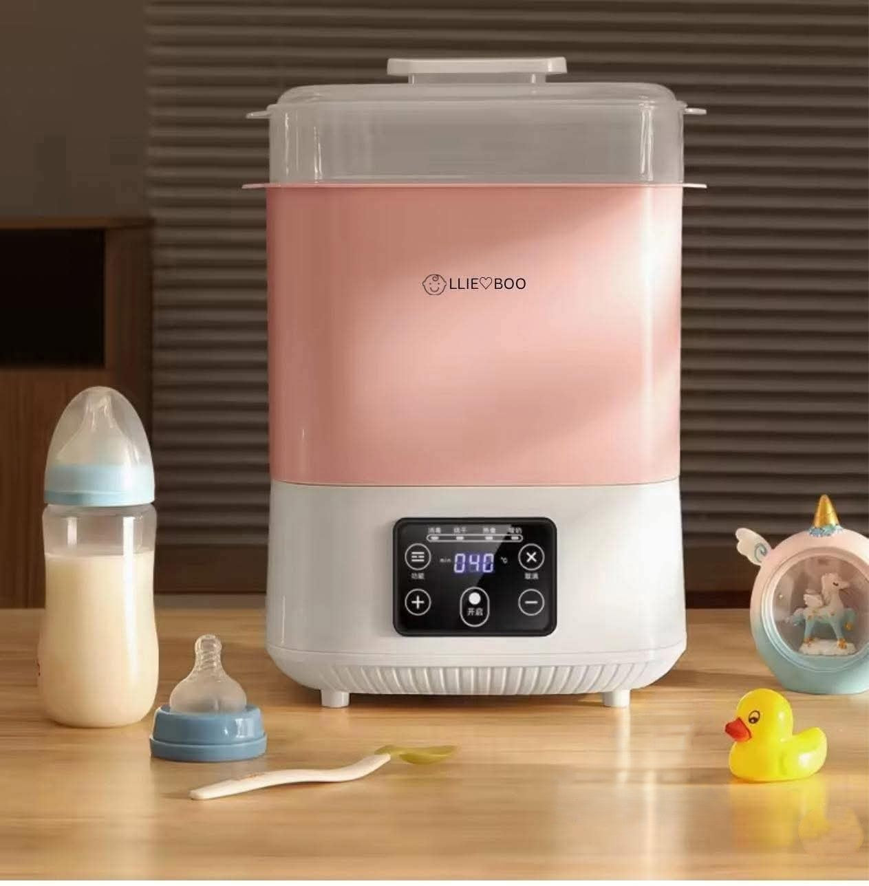 OllieBoo 5in1 Baby Milk Bottle Warmer/Sterilizer Pink/White