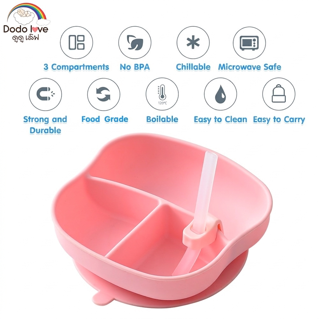Dodo Love Silicone Plate Blue & Pink