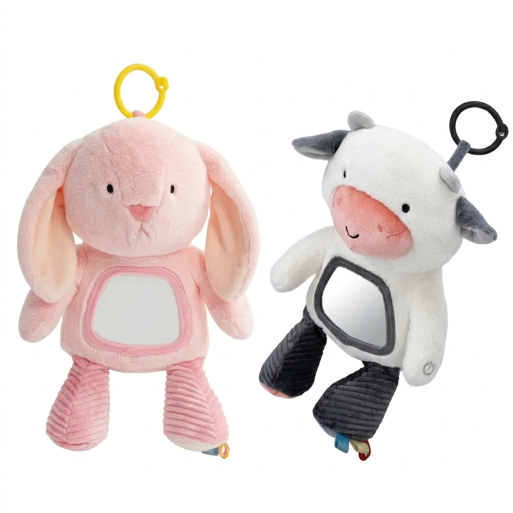 Sozzy Soothing Animal Mirror Toy-Rabbit & Cow