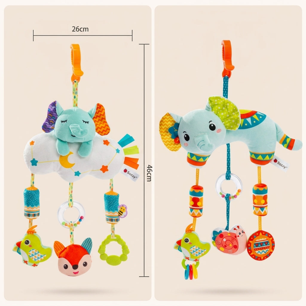 Sozzy Jungle Animal & Cute Cloud Wind Chime - Elephant