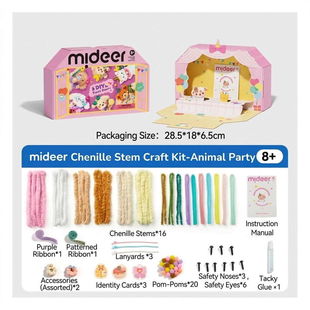 Mideer Chenille Stem Craft Kit MD2409 Animal Party