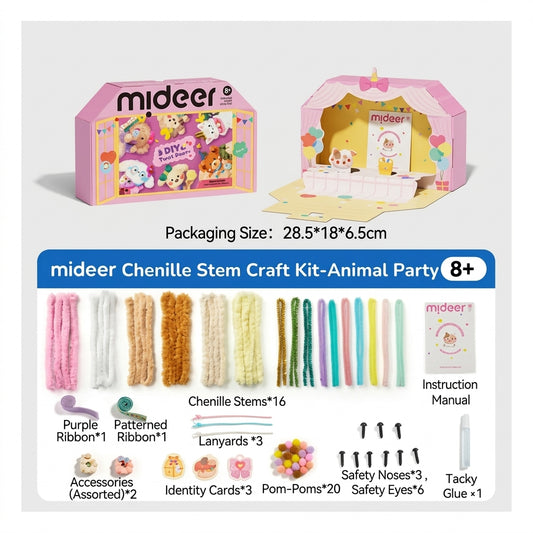 Mideer Chenille Stem Craft Kit MD2409 Animal Party