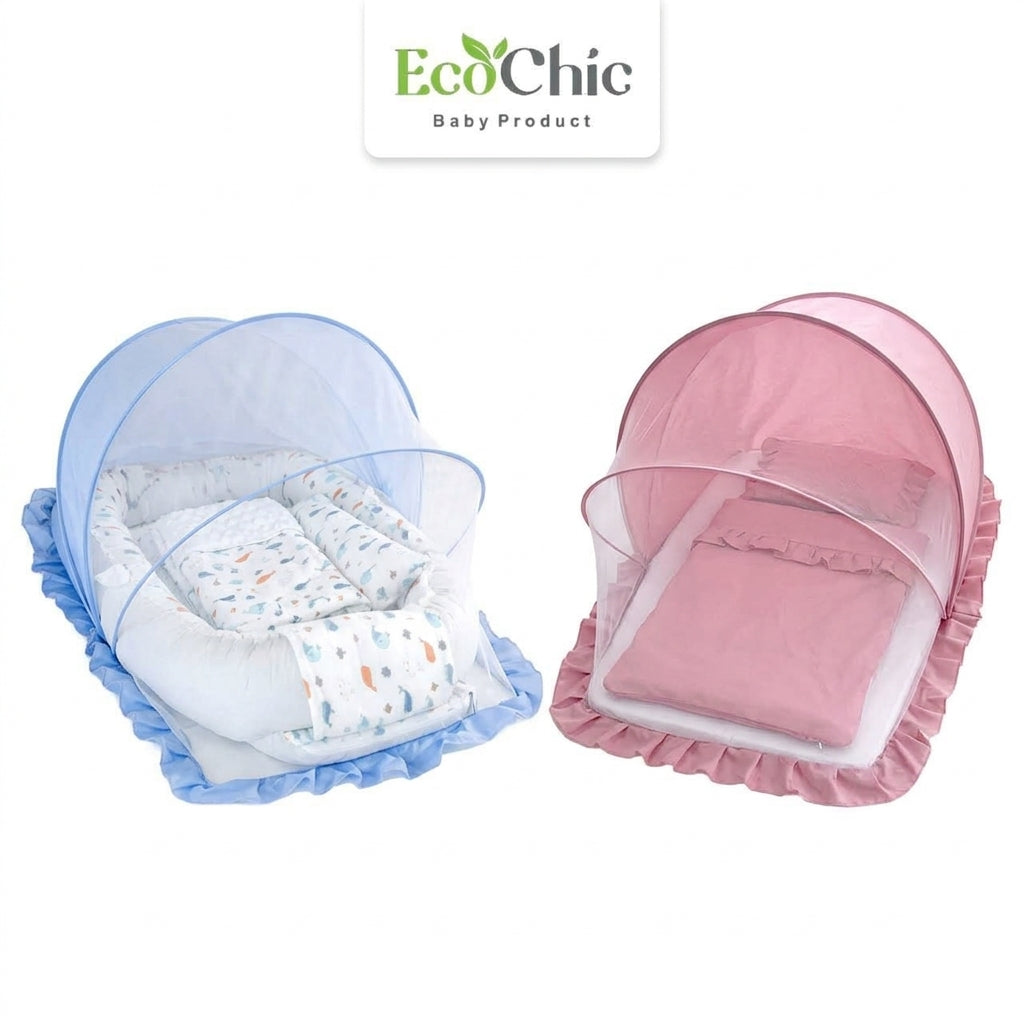 EcoChic Mosquito Net Blue & Pink