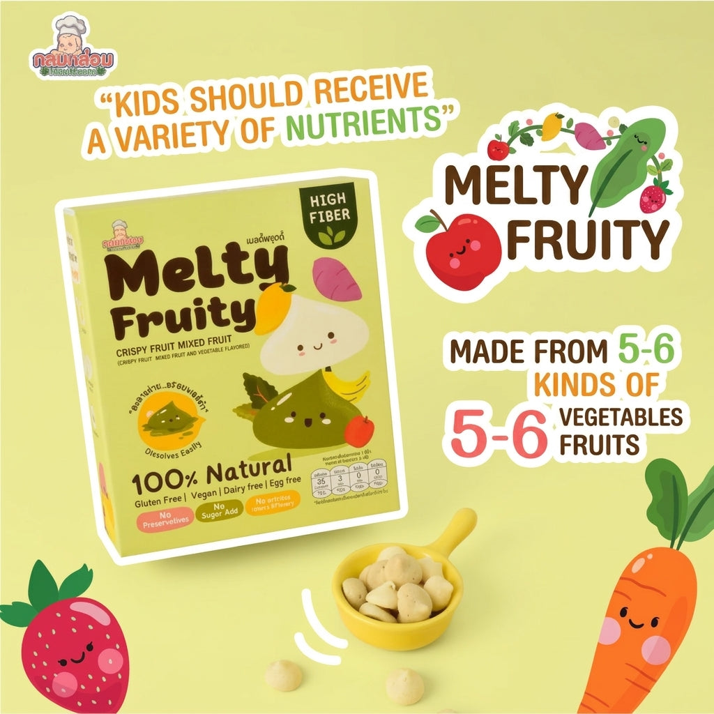 Klom Kloam Melty Fruity Crispy Fruit Mixed Fruit Flavored 10g