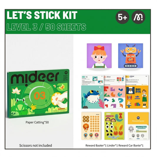 Mideer Level Up Brain Gamebook Let's Stick Level 1 To 3