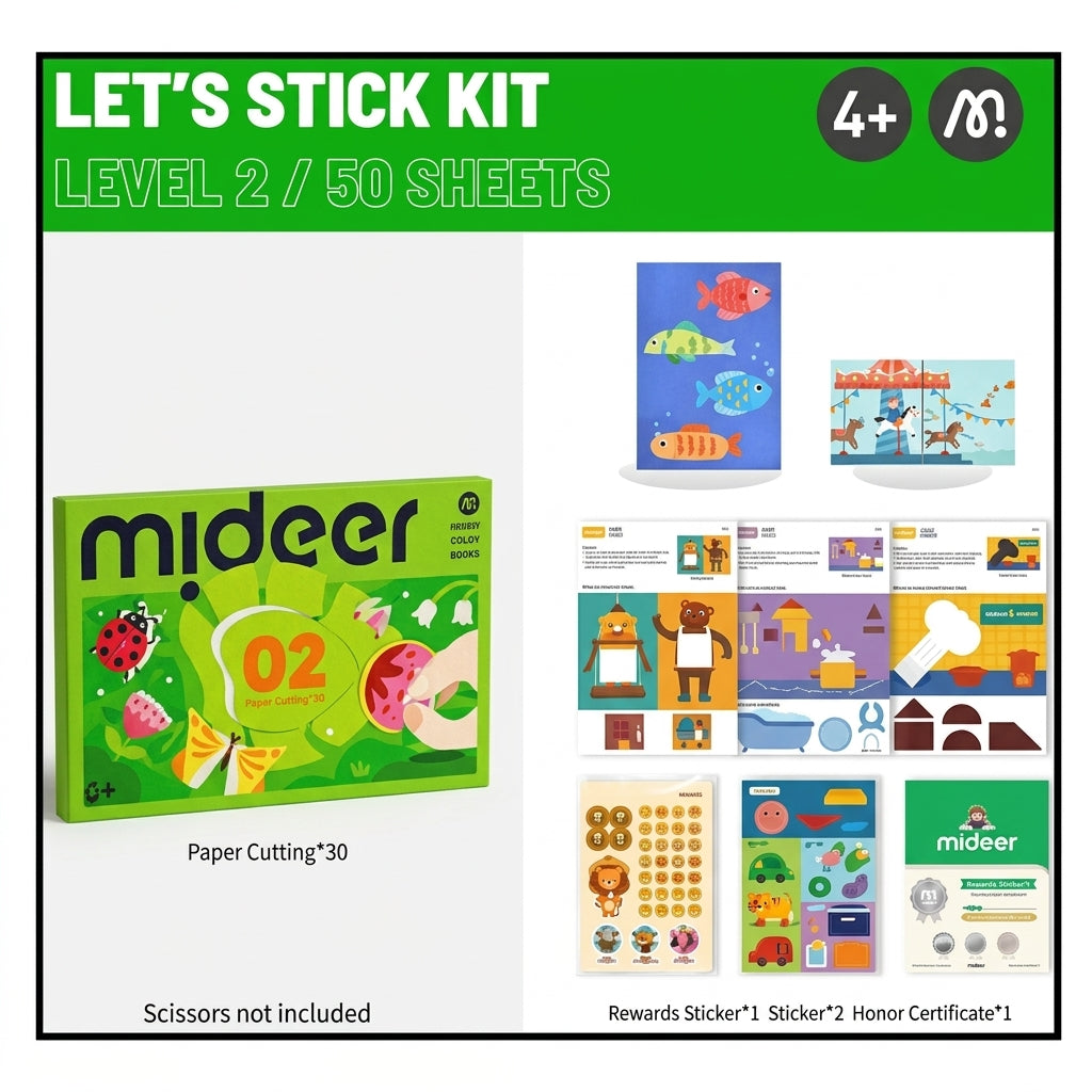 Mideer Level Up Brain Gamebook Let's Stick Level 1 To 3