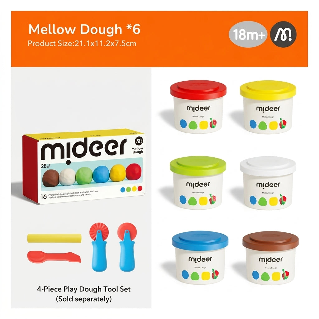 Mideer Mellow Dough MD2366 Texture Play Set & 6 Colors