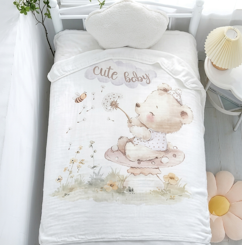 Breathable Pure Cotton Baby Blanket (110*110cm)