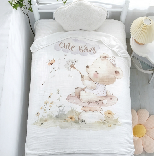 Breathable Pure Cotton Baby Blanket (110*110cm)