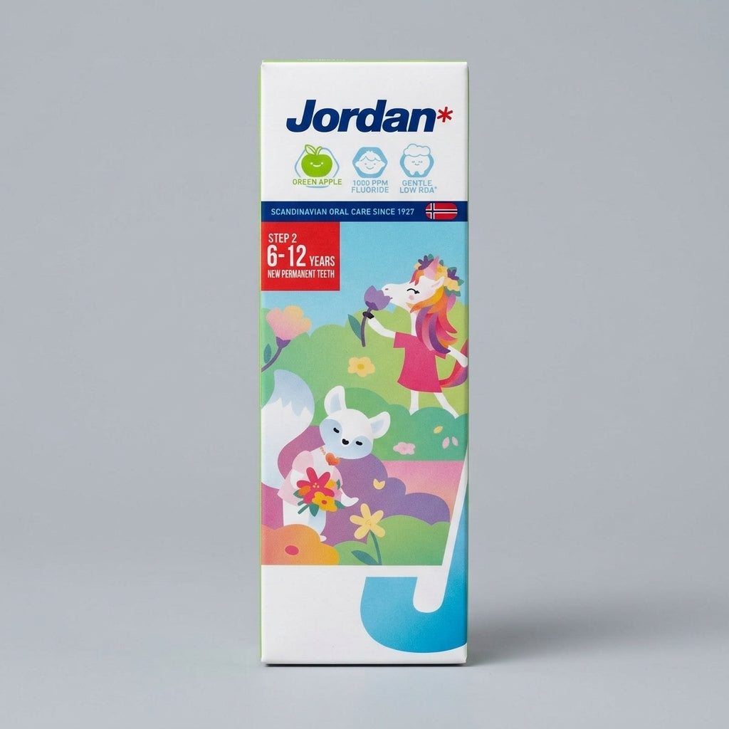 Jordan Step 2 Toothpaste Green Apple & Grape Flavours 75g 6-12Yr