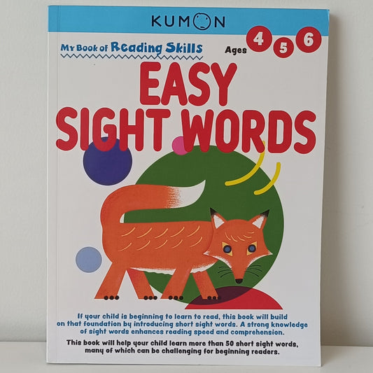 Kumon My Book Of Reading Skills Easy Sight Words
