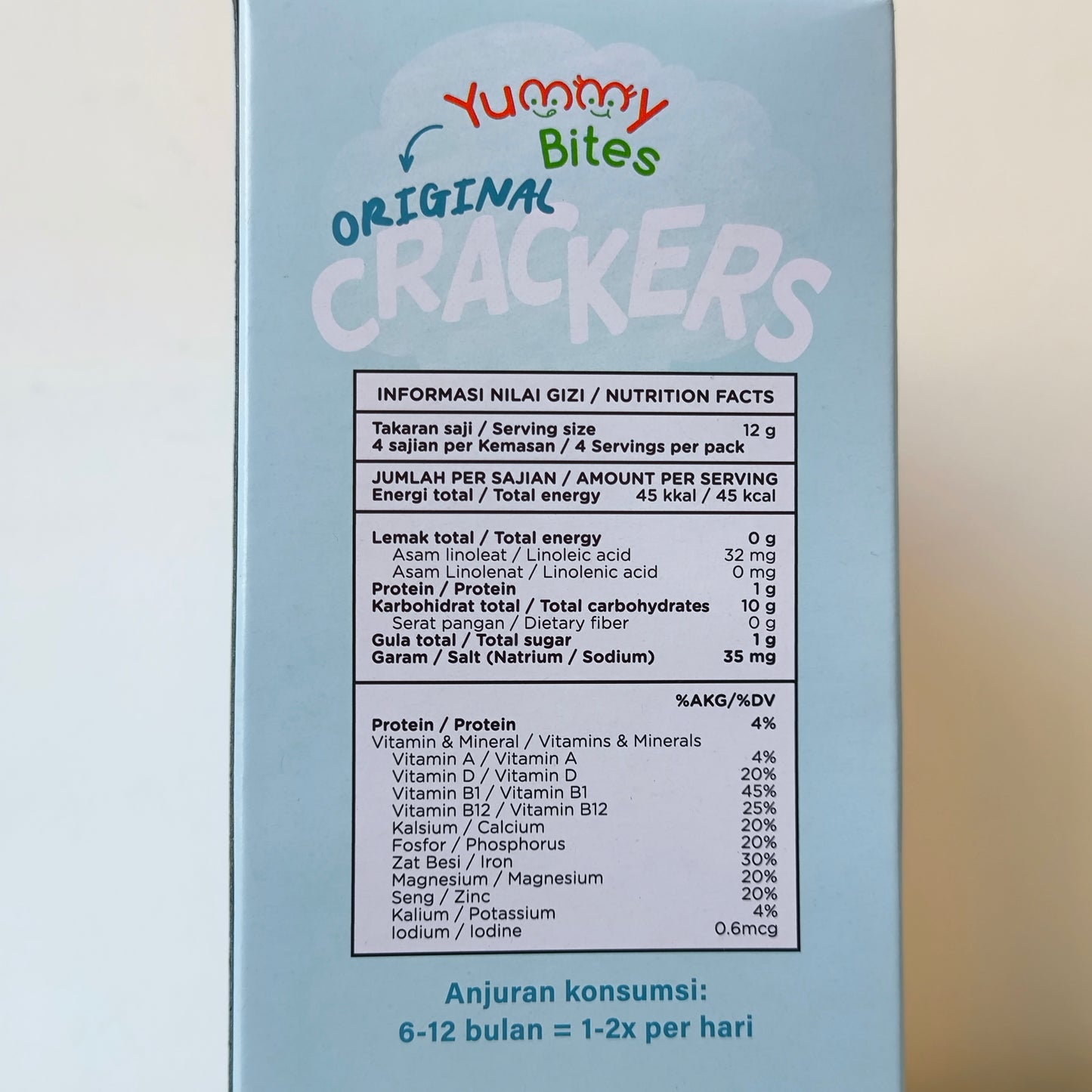 Yummy Bites 6+Months Cracker Original 50g N