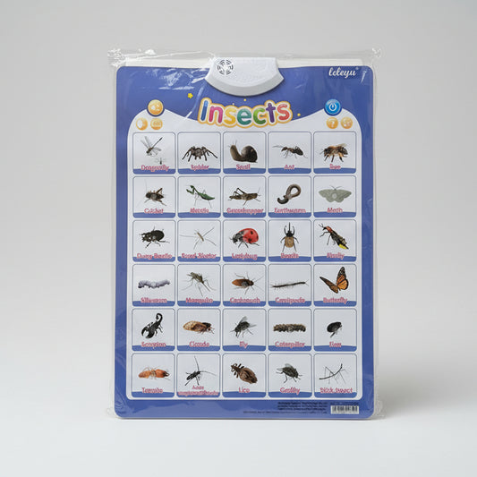 Leleyu Electronic Interactive Learning Wall Poster LWG012 Insects 3Yrs+
