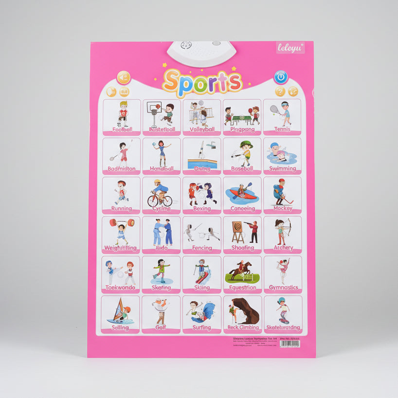 Leleyu Electronic Interactive Learning Wall Poster LWG014 Sports 3Yrs+