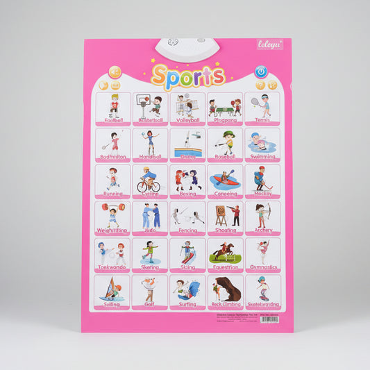 Leleyu Electronic Interactive Learning Wall Poster LWG014 Sports 3Yrs+