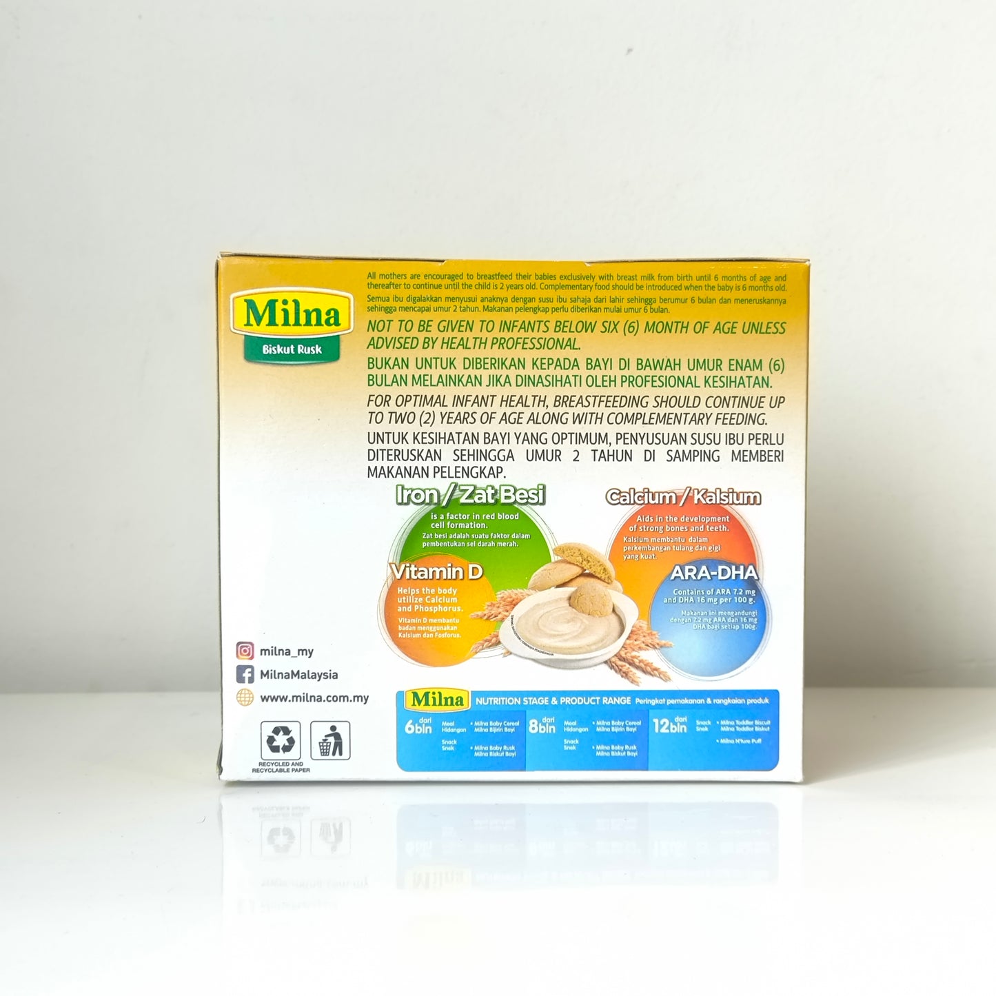 Milna Rusk Biscuits 130g 6M+