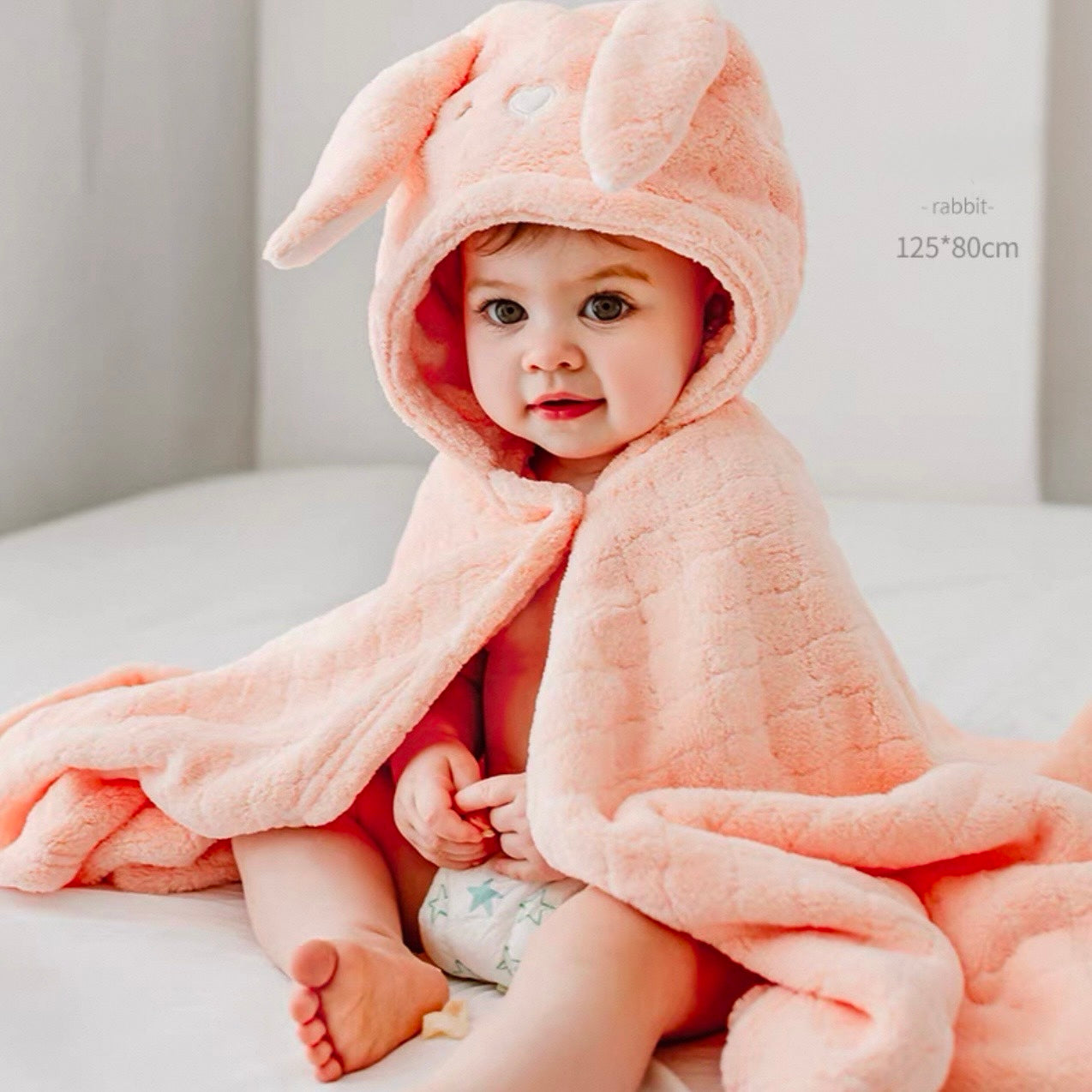 EMXEE Baby Coral Fleece Bath Towel 125×80CM