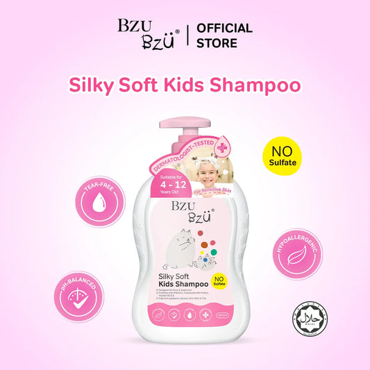 Bzu Bzu Silky Soft Kids Shampoo 600ml 4-12Yrs