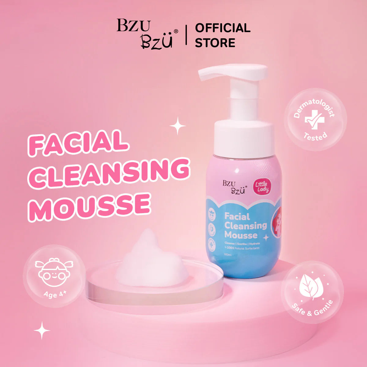 Bzu Bzu Little Lady Facial Cleansing Mousse 160ml