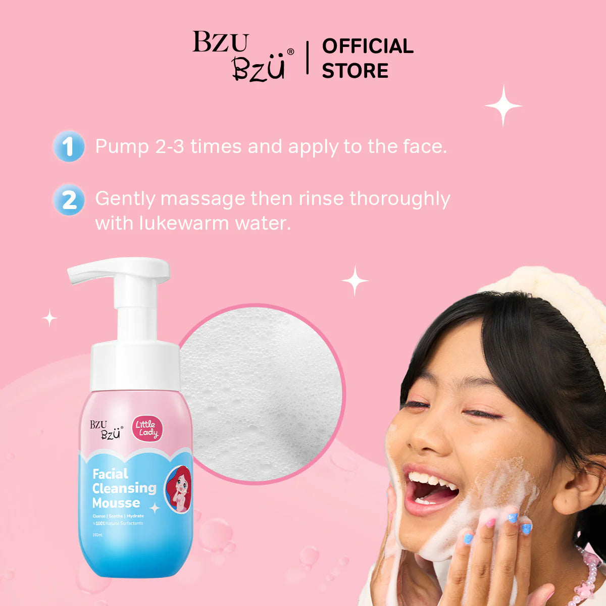 Bzu Bzu Little Lady Facial Cleansing Mousse 160ml