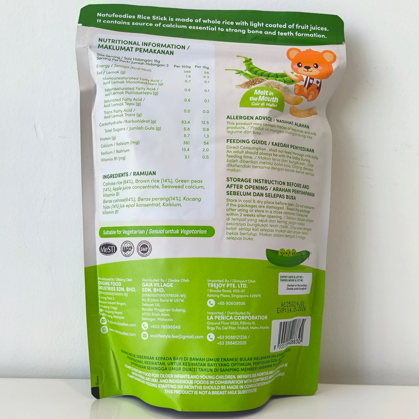 Natufoodies Rice Stick 35g 8M+