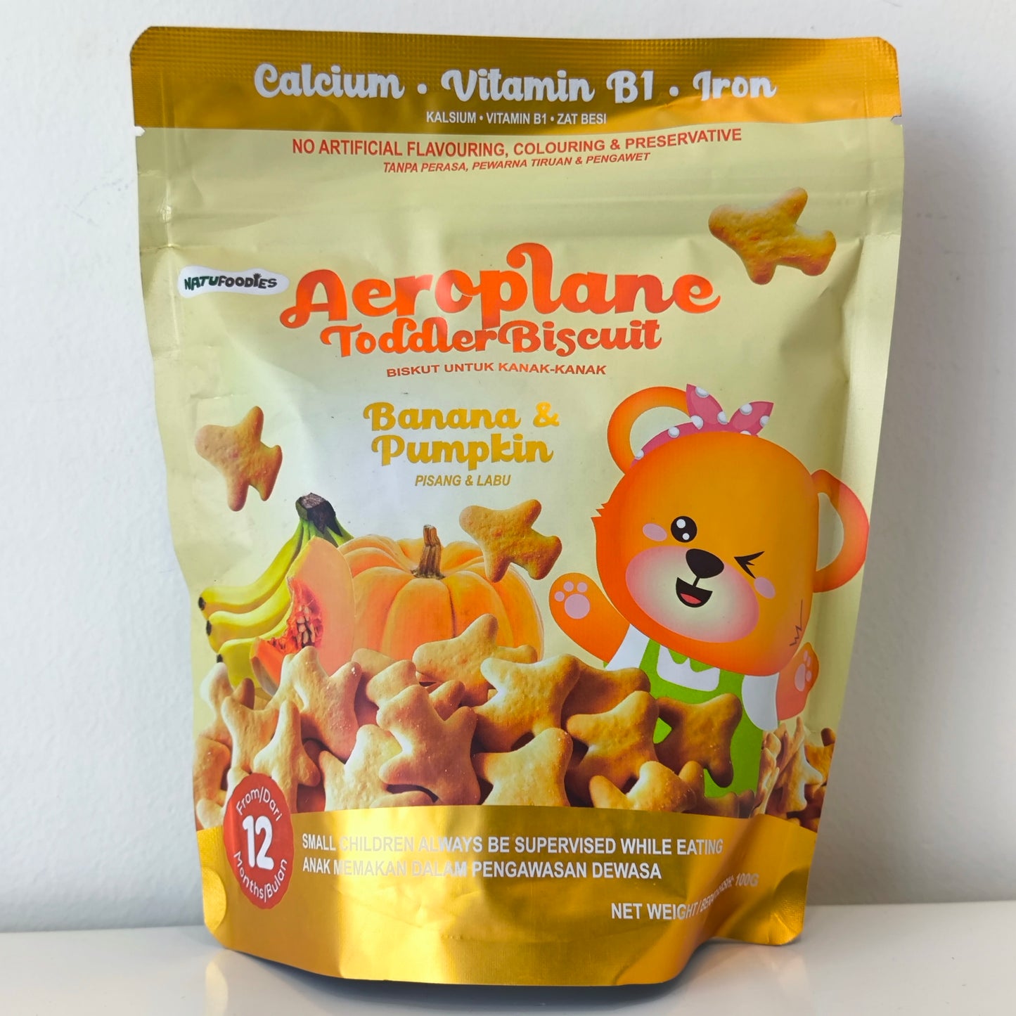 Natufoodies Aeroplane Toddler Biscuit 100g 12M+