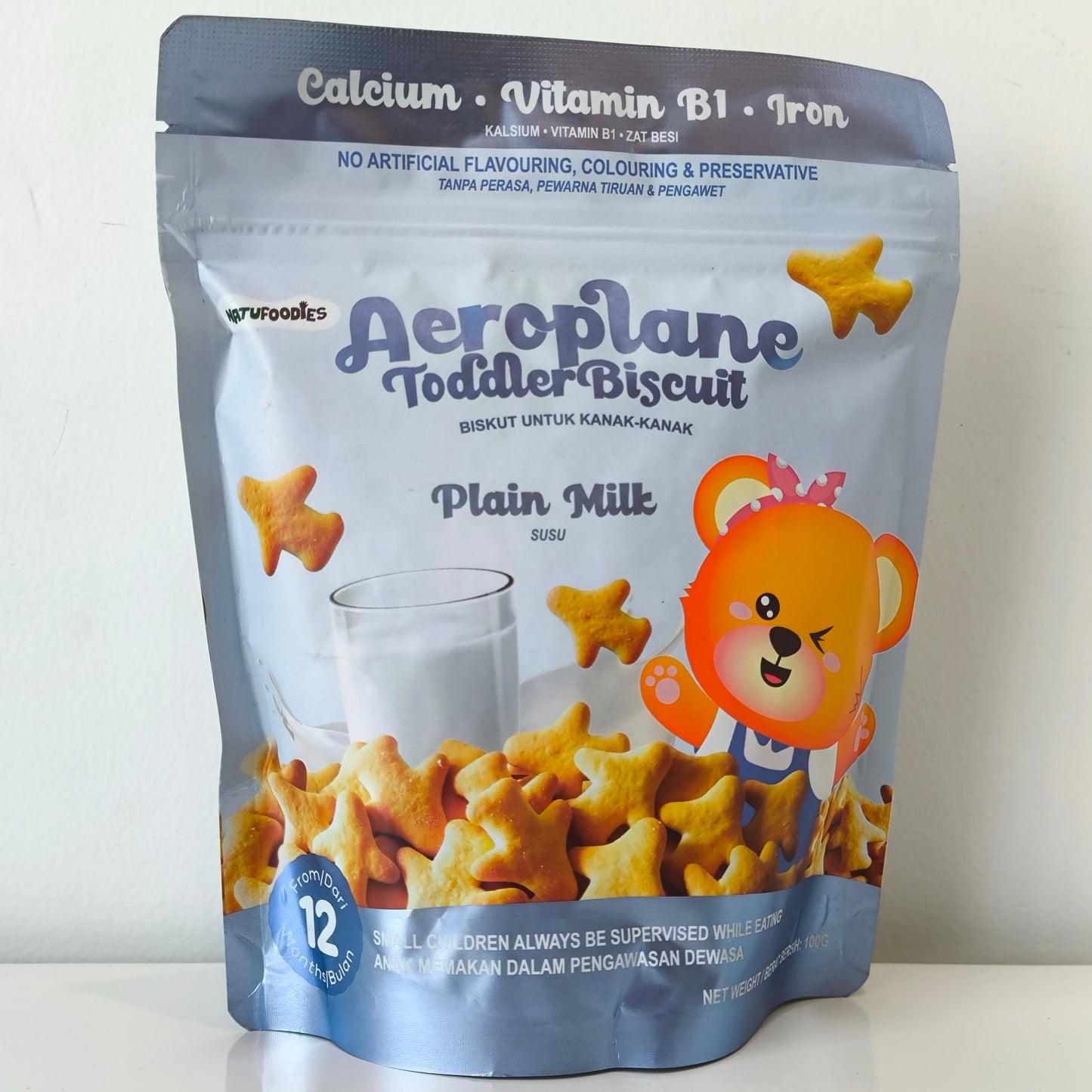 Natufoodies Aeroplane Toddler Biscuit 100g 12M+