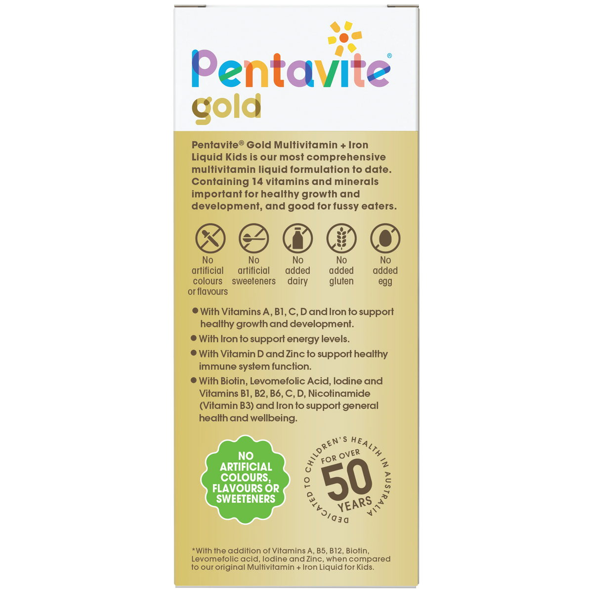 Pentavite Gold Multivitamin+iron Liquid for Kids 200ml