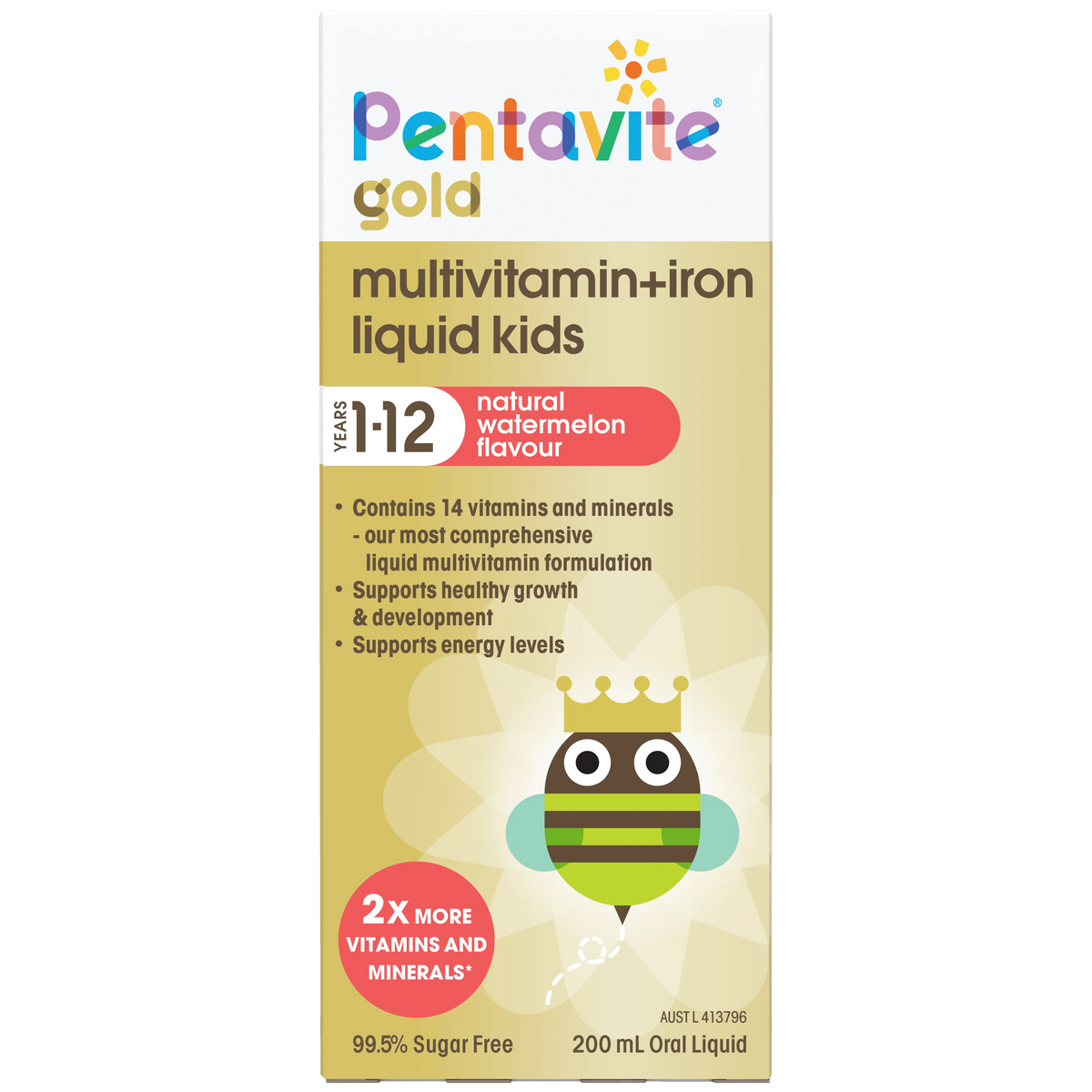 Pentavite Gold Multivitamin+iron Liquid for Kids 200ml