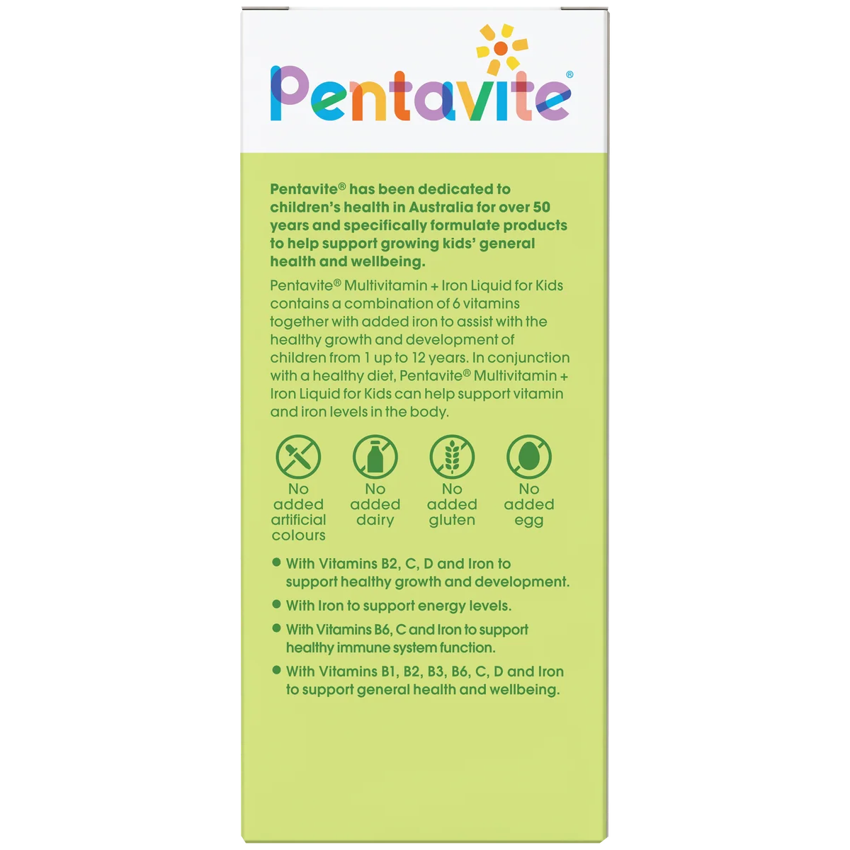 Pentavite Green Multivitamin+Iron Liquid for Kids 200ml