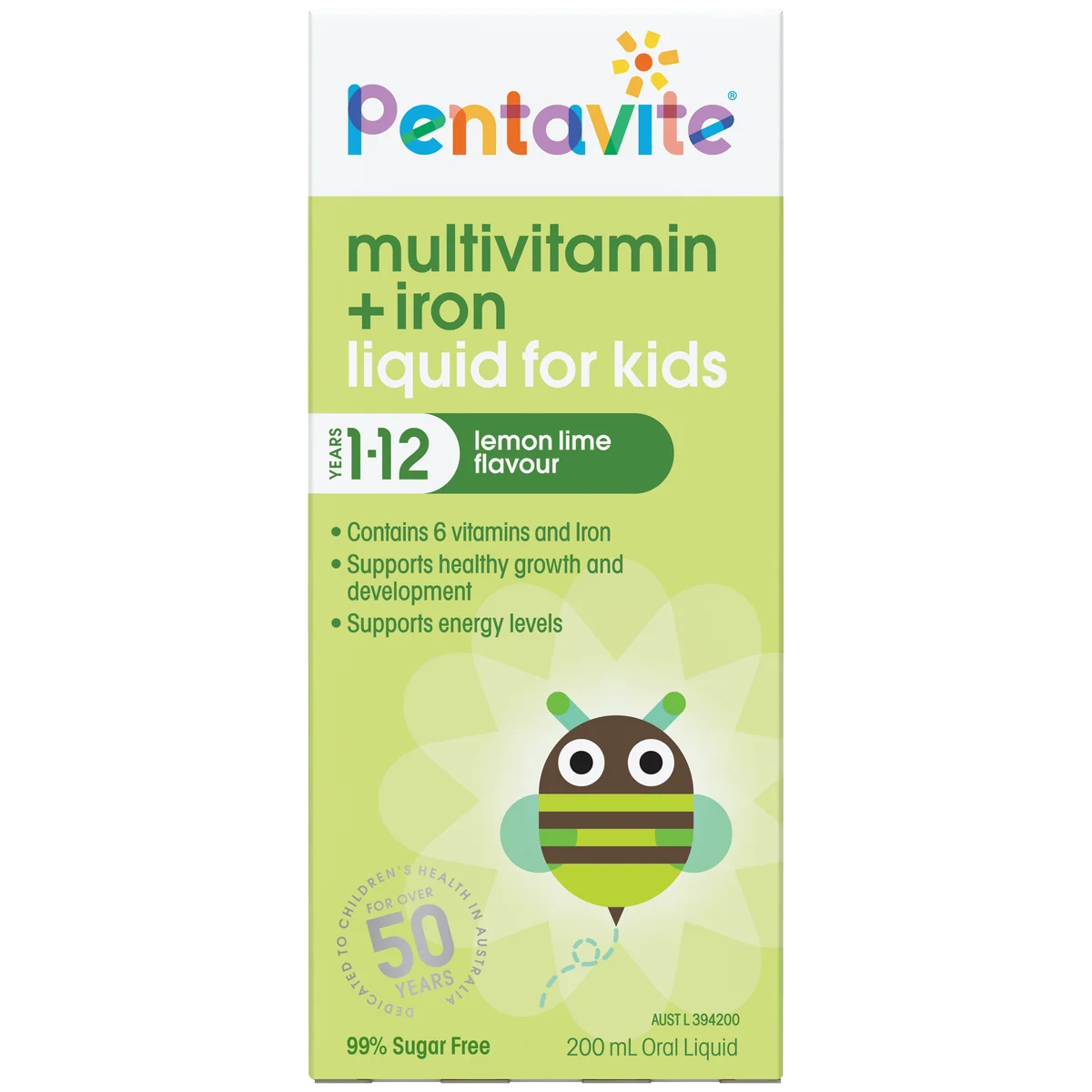 Pentavite Green Multivitamin+Iron Liquid for Kids 200ml