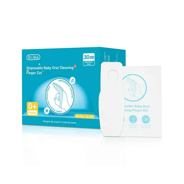 Dr.Isla QJ03 Disposable Baby Oral Cleaning Finger Cot 30Pcs 0M+ White