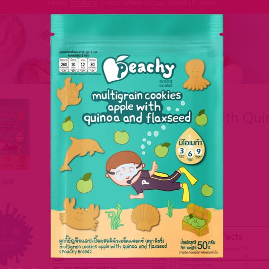 Peachy Multigrain Cookies Apple, Quinoa & Flaxseed 50g