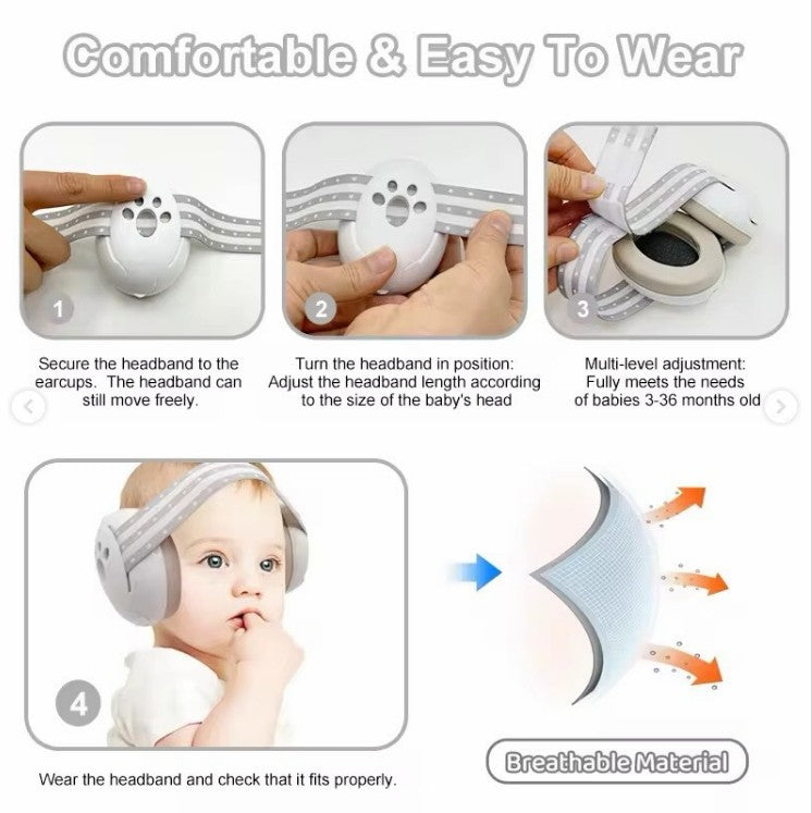 2in1 Baby Earmuffs Baby Hearing Care 1-48Months