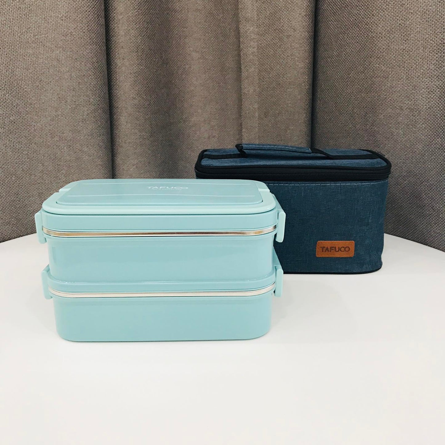 TAFUCO 2 Layer Lunch Box 1.45L Blue