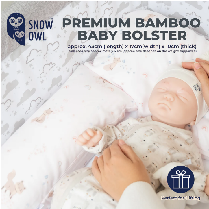 Snow Owl Premium Bamboo Muslin Baby Bolster Pillow