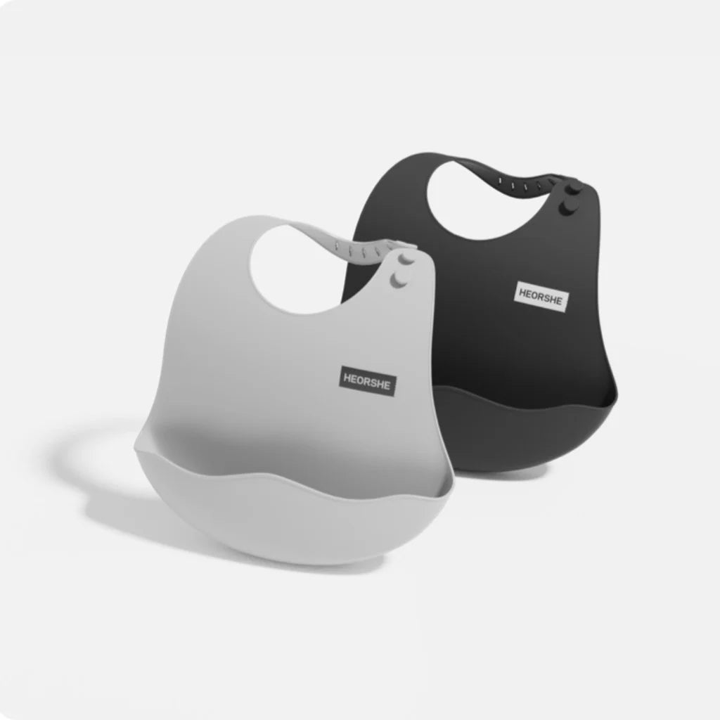 HeorShe I'm a Bib Gray, Pink & White 6M+