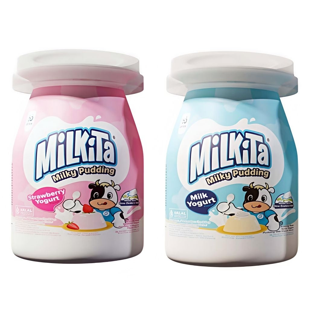Milkita Milky Pudding Milk & Strawberry Yogurt 6*85g